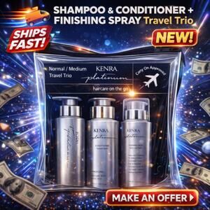 Kenra Platinum Color Care Travel Trio Set Shampoo Conditioner Finishing Spray 26